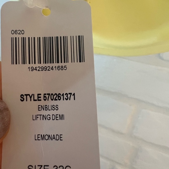 NWT Soma Enbliss Push-up Padded Underwire Demi Bra 32 C Lemonade Back Hook #0089 - Picture 6 of 7